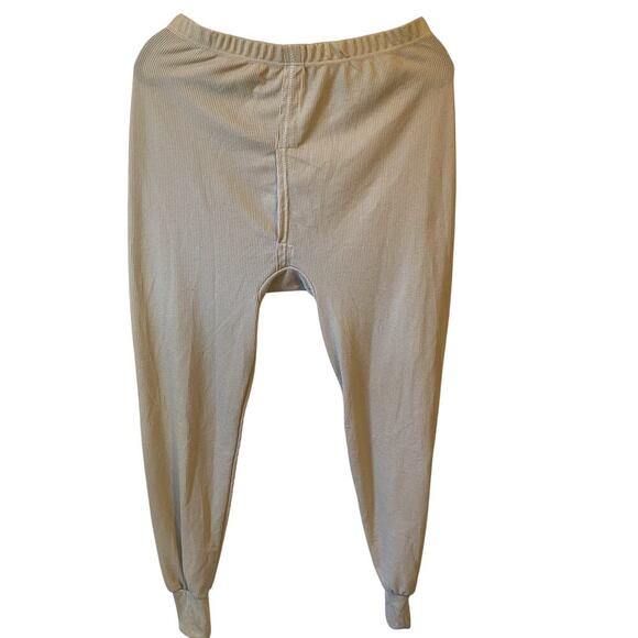Vintage Comfort-U Beige Long John Underwear Pants Men XL Base Layer Stretch - Picture 1 of 8